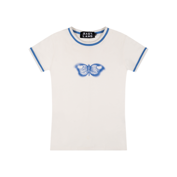 LL Butterfly Baby Tee White